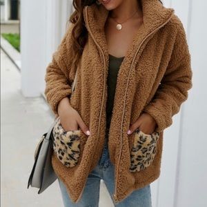 Teddy Meets Leopard Jacket